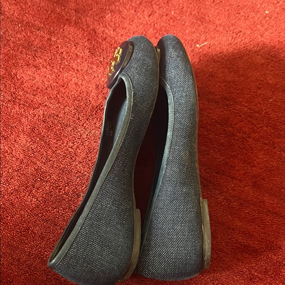 Tory Burch Quinn Ballet Flats Denim Navy - Picture 6 of 8